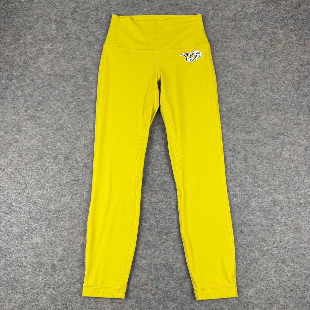 Lululemon Align Pant 25" NHL Nashville‎ Predators Yellow Womens 6 *